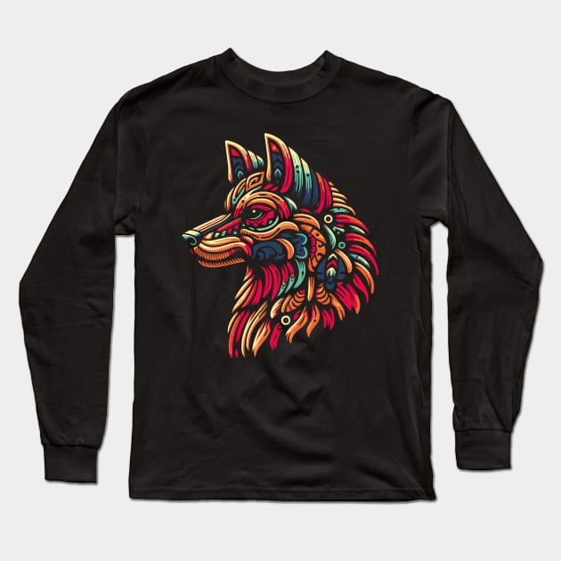 Design head wolf tribal style Long Sleeve T-Shirt by Casually Fashion Store